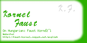 kornel faust business card